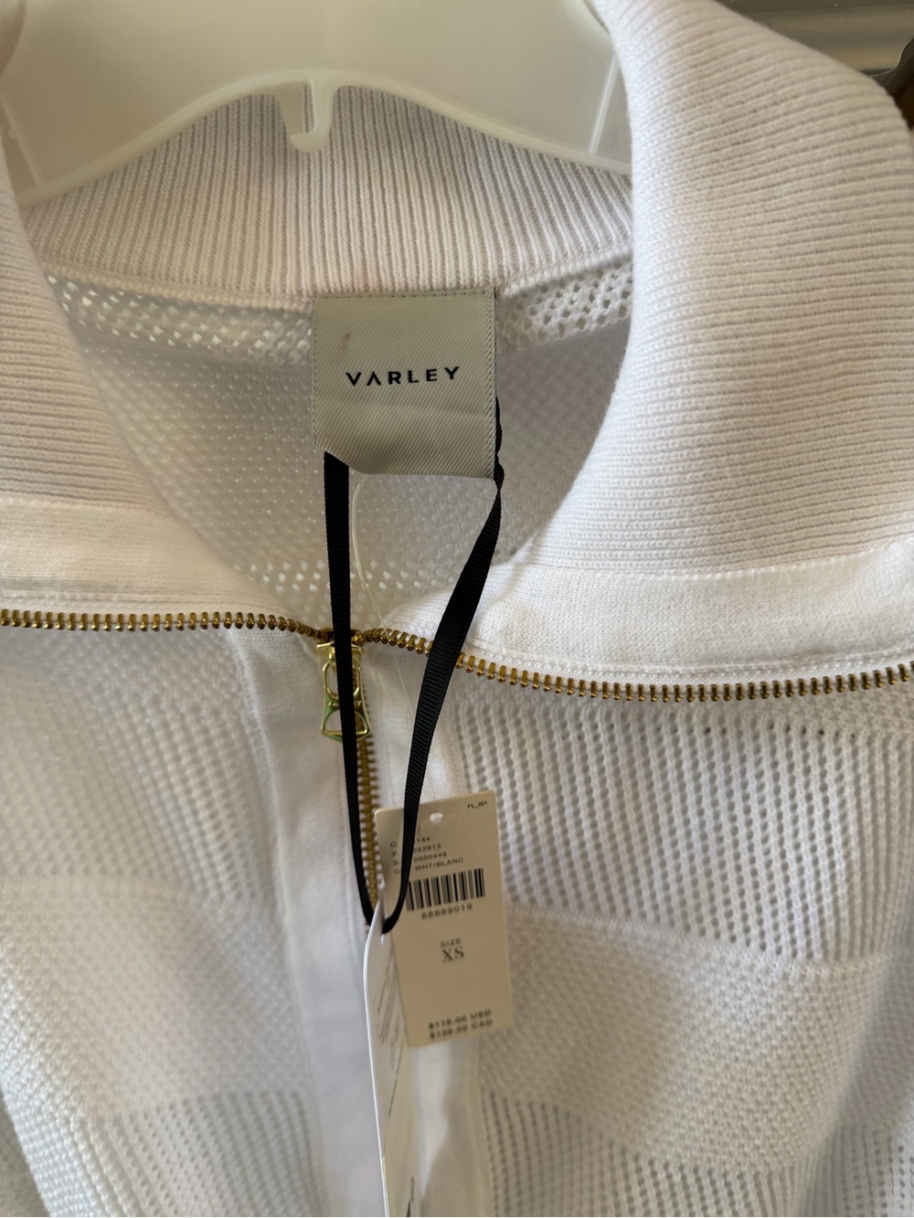 Varley Kembria Half-Zip Knit Top in White, XS. - Picture 5 of 7